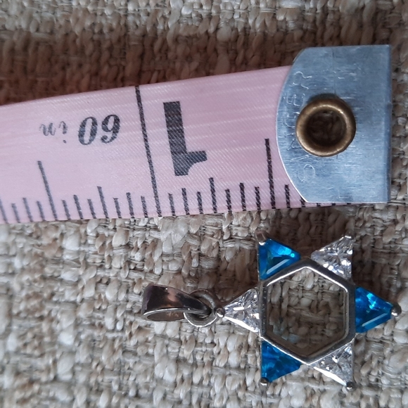 Sterling silver and stone Star of David - Picture 2 of 4